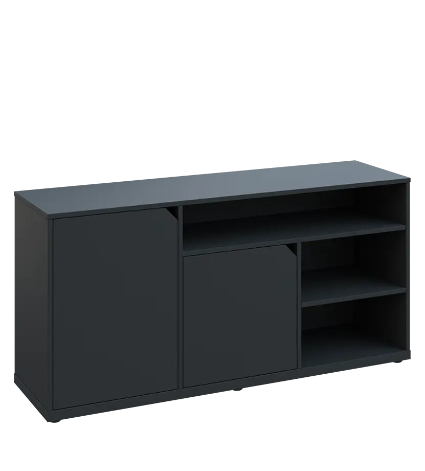 KU2-15DN3 L skříňka nízká 2-dveřová, nika, 740x1522x400, provedení levé, antracit